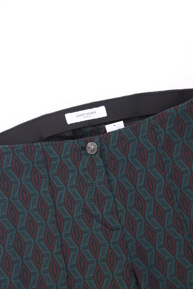 Gerry Weber Stoffhose Gr. 36 geometrisches Muster grün aus Baumwolle - Image 2