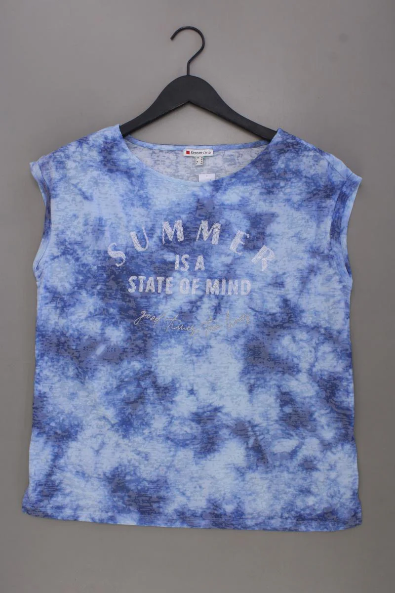 Street One Batikshirt Gr. 40 mit Batikmuster Kurzarm blau aus Polyester