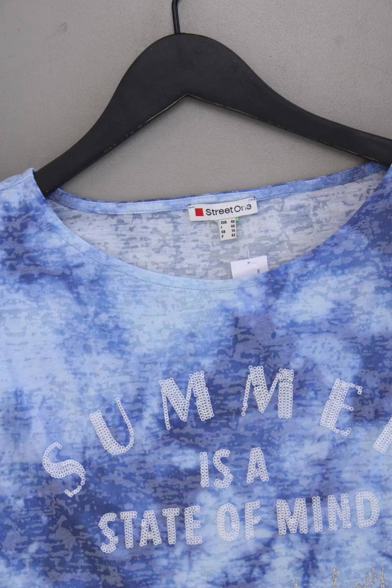 Street One Batikshirt Gr. 40 mit Batikmuster Kurzarm blau aus Polyester - Image 2