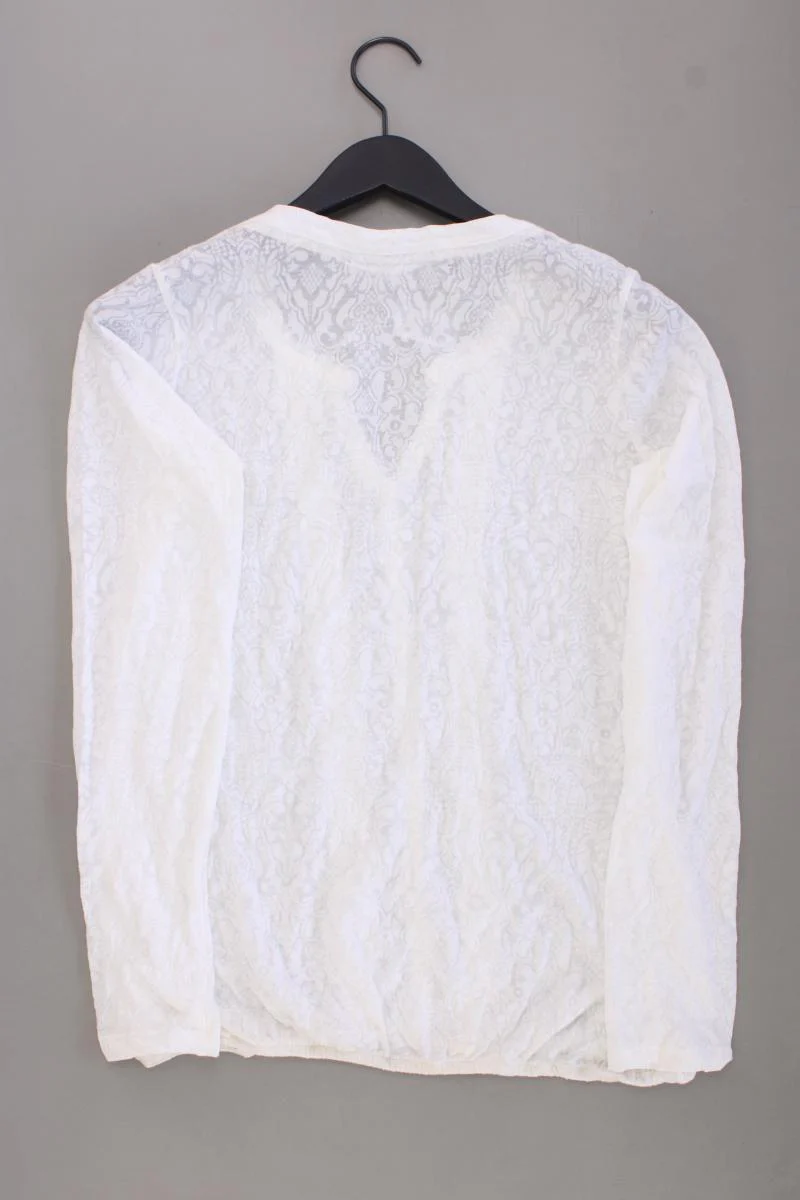 Street One Shirt mit V-Ausschnitt Gr. 38 Langarm creme aus Baumwolle - Image 3