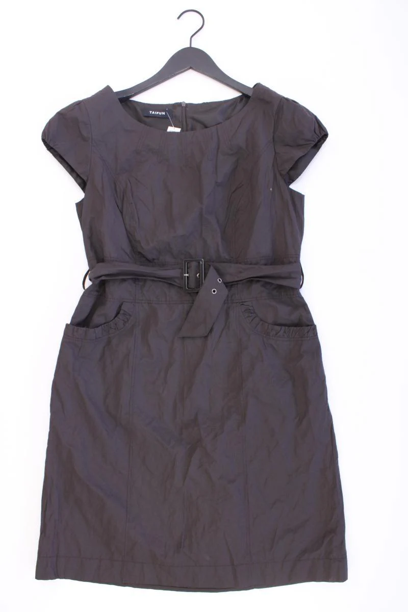 Taifun Kurzarmkleid Gr. 42 mit Gürtel braun