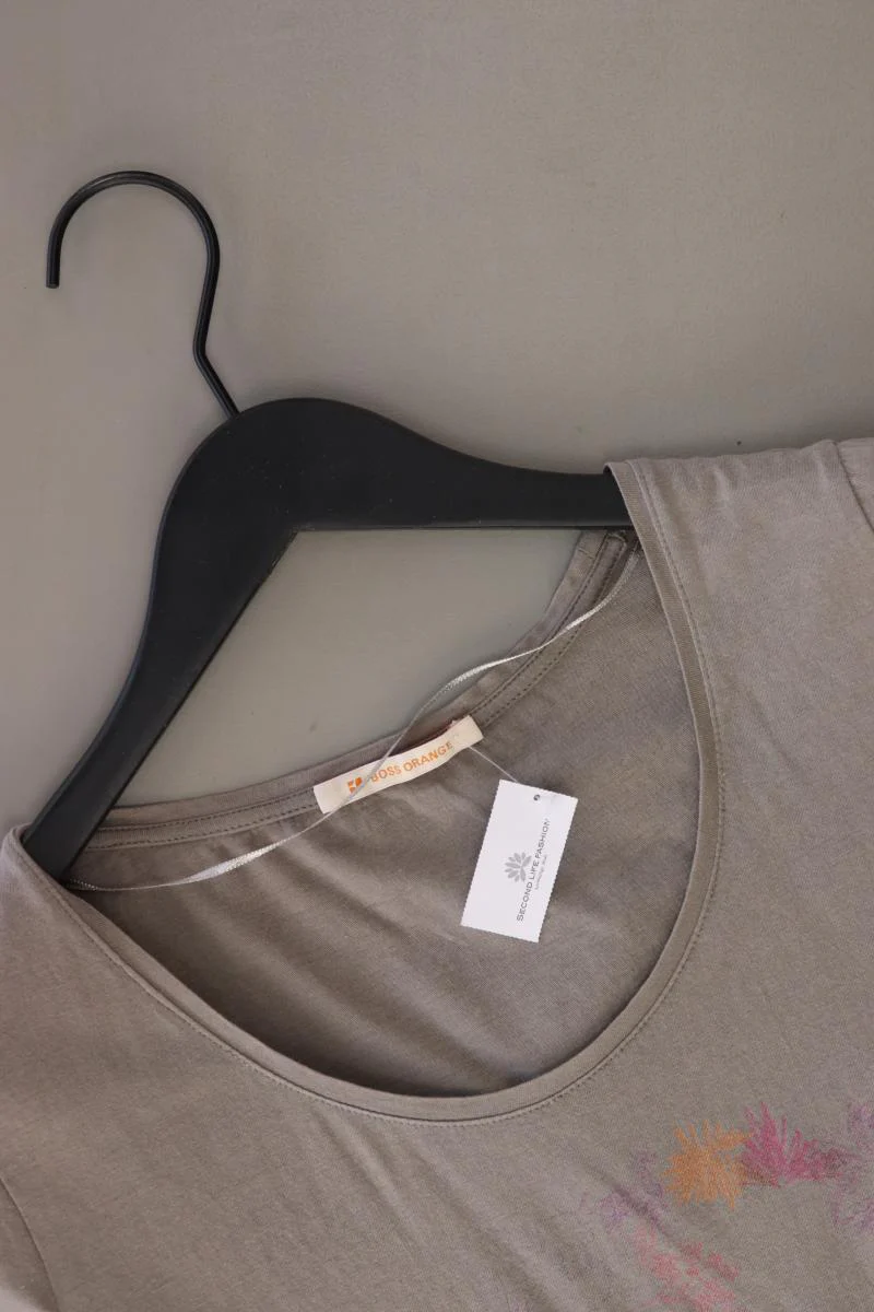 BOSS Orange Printshirt Gr. M mit Blumenmuster Kurzarm grau aus Baumwolle - Image 3
