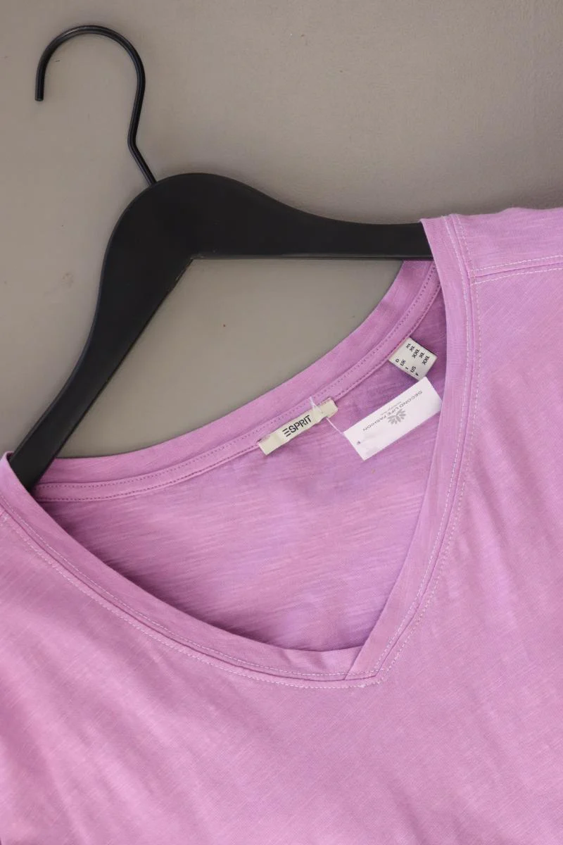Esprit Shirt mit V-Ausschnitt Gr. XL Kurzarm lila aus Baumwolle - Image 3