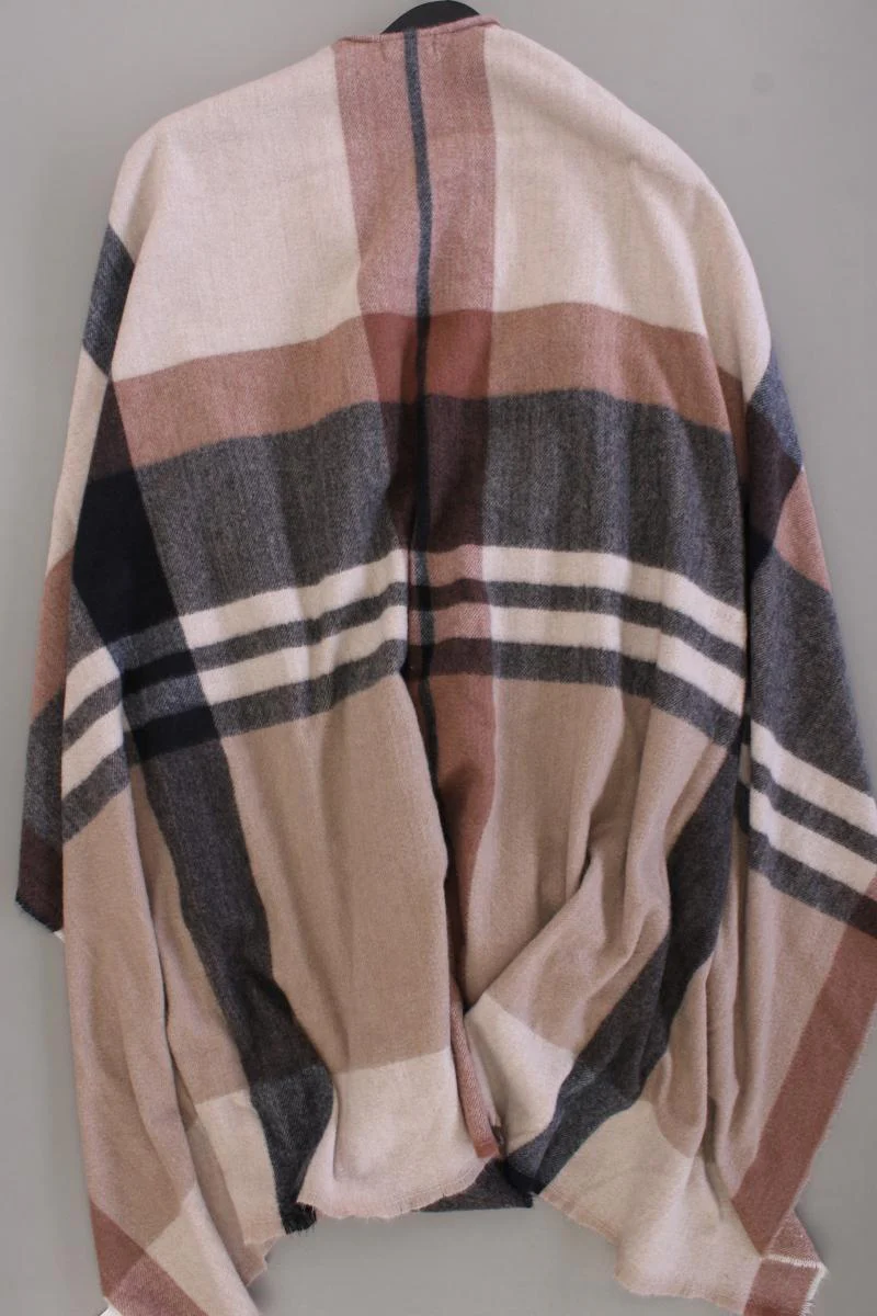 C&A Poncho Gr. OneSize kariert neuwertig creme aus Polyester - Image 3