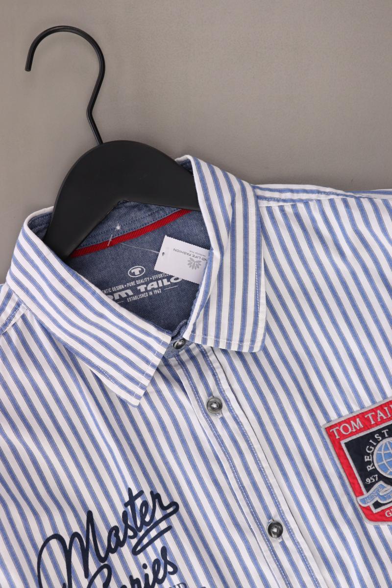 Tom Tailor Langarmhemd für Herren Gr. XL gestreift blau aus Baumwolle - Image 3