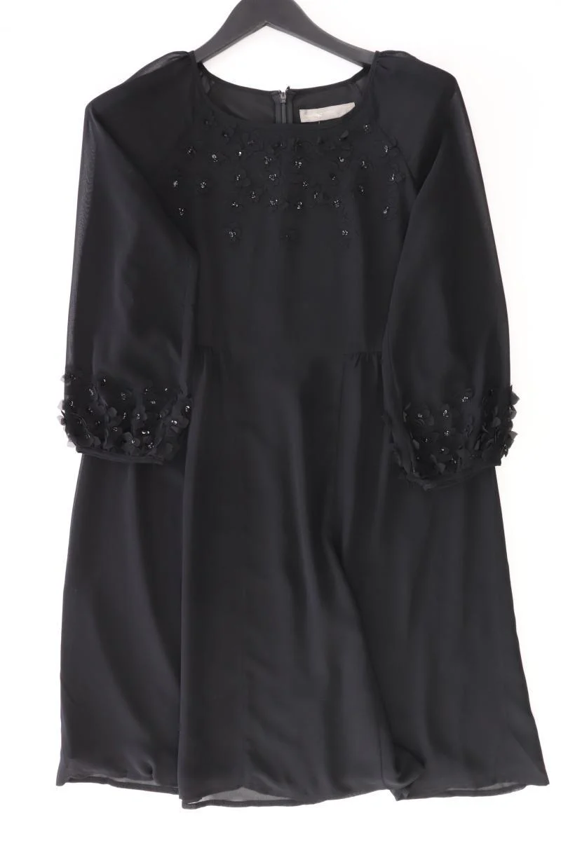 Hallhuber Donna Abendkleid Gr. 36 3/4 Ärmel schwarz aus Polyester