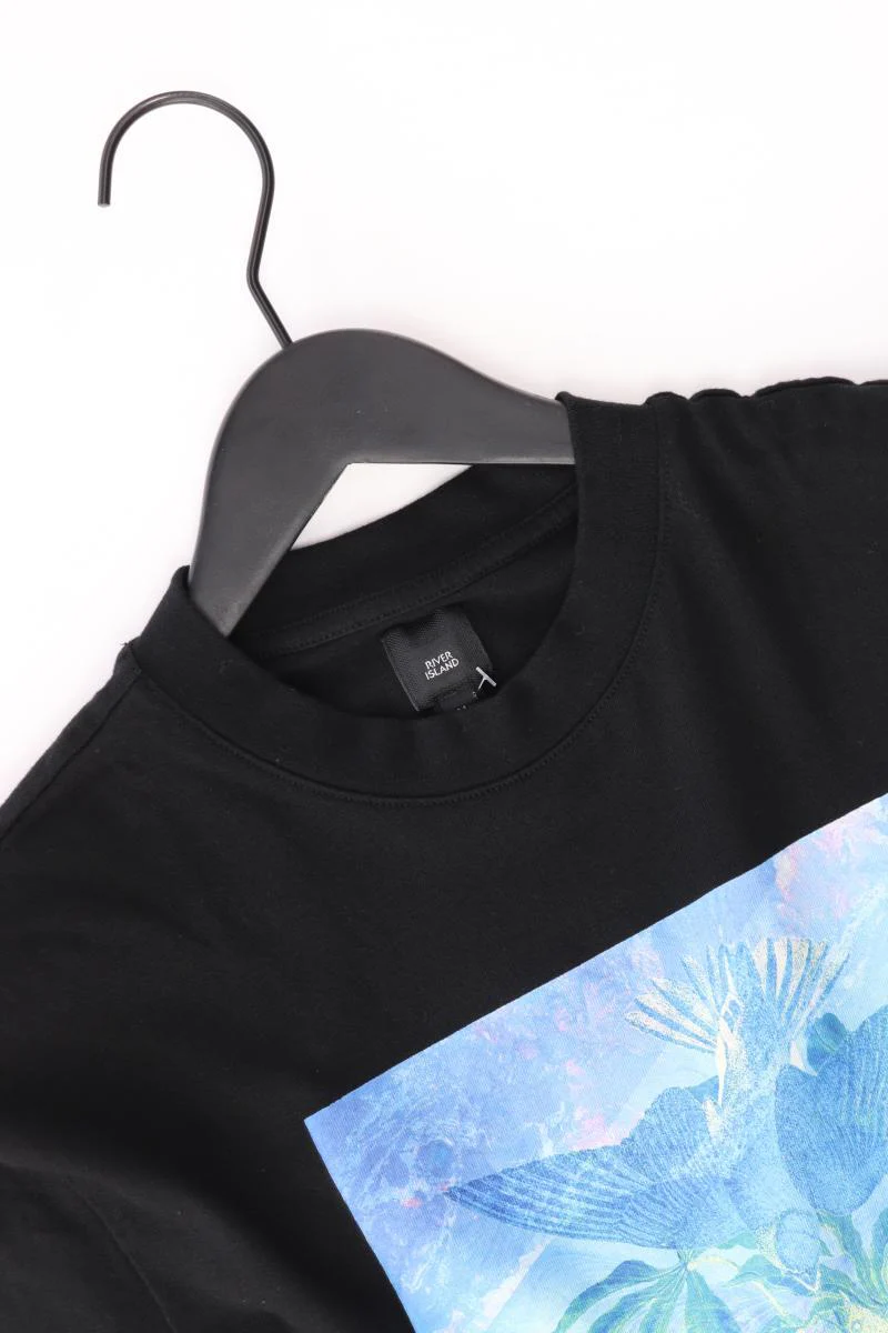River Island Printshirt für Herren Gr. M Kurzarm schwarz aus Baumwolle - Image 3