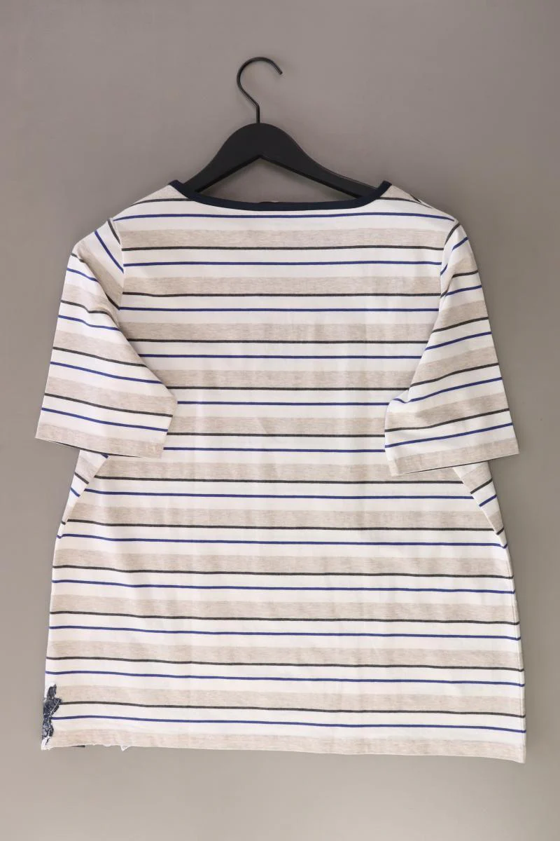 Cosima Printshirt Gr. 46 gestreift Kurzarm creme aus Baumwolle - Image 2