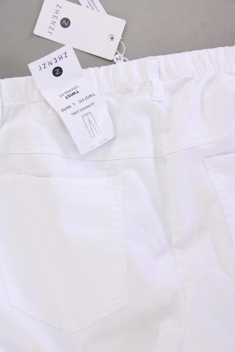 Zhenzi Stretchhose Gr. 50/52 neu mit Etikett weiß aus Baumwolle - Image 3