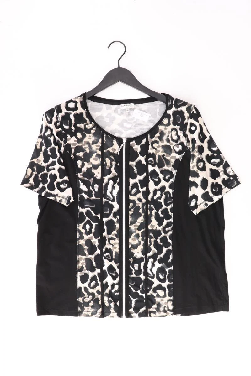 Gina Laura Printshirt Gr. XL mit Tierdruck Kurzarm schwarz aus Viskose