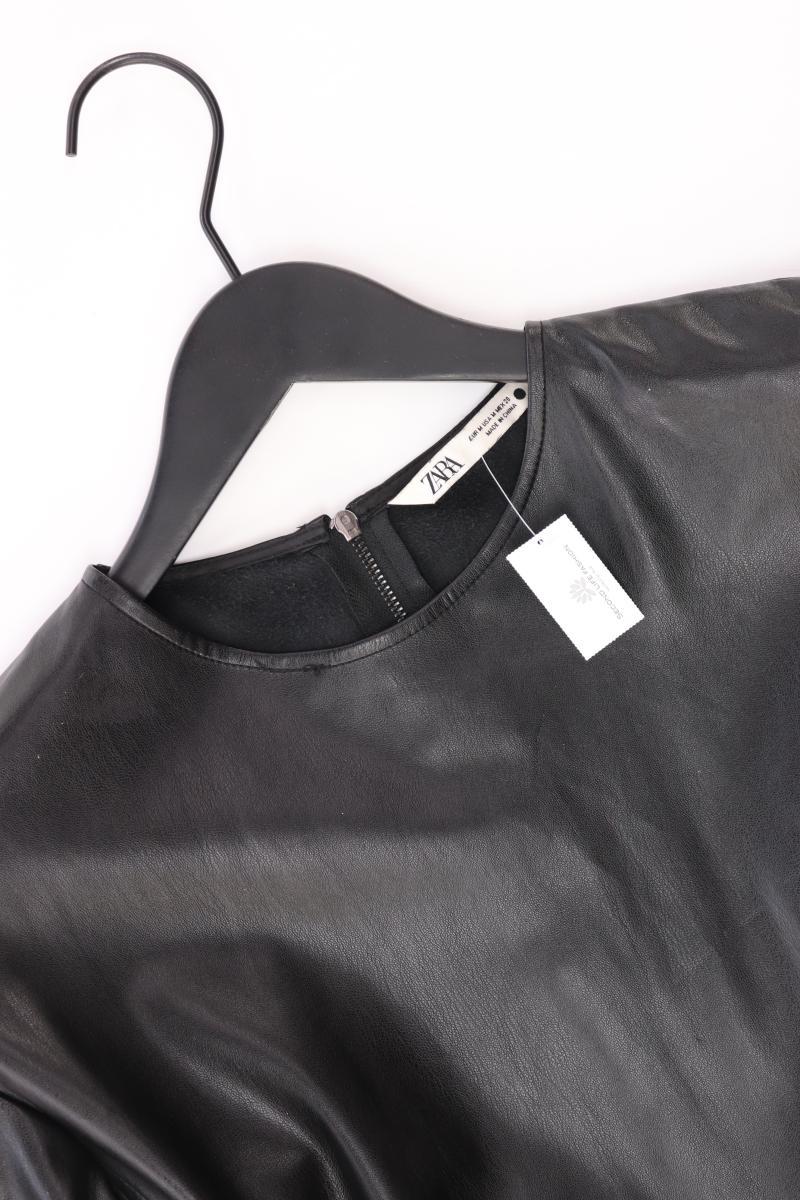 Zara Kunstlederkleid Gr. M neuwertig mit Gürtel 3/4 Ärmel schwarz - Image 3