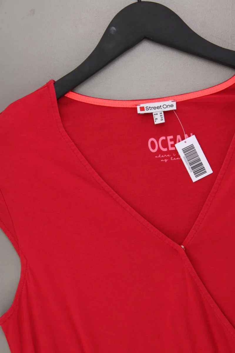Street One Jerseykleid Gr. 38 Kurzarm rot aus Viskose - Image 2