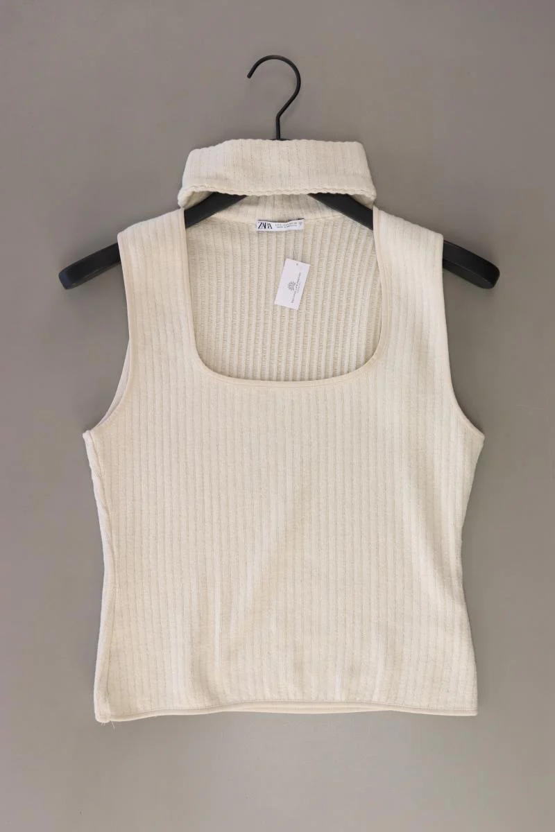 Zara Trägertop Gr. L creme aus Baumwolle