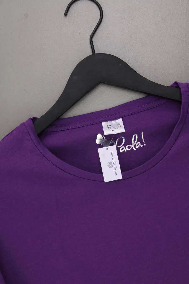 Paola T-Shirt Gr. 50 neuwertig Kurzarm lila aus Baumwolle - Image 2