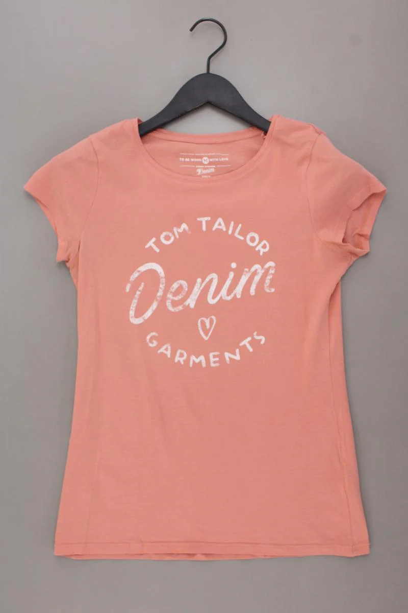 Tom Tailor (Denim) Printshirt Gr. M Kurzarm orange aus Baumwolle
