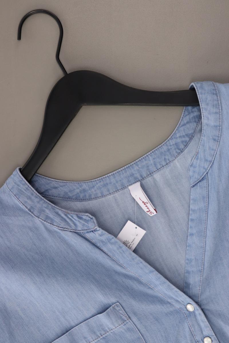 sheego Langarmkleid Gr. 50 blau aus Baumwolle - Image 3