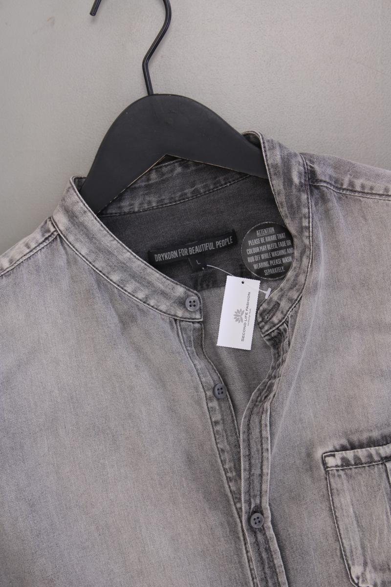 Drykorn Jeanshemd für Herren Gr. L neuwertig Langarm grau aus Baumwolle - Image 2