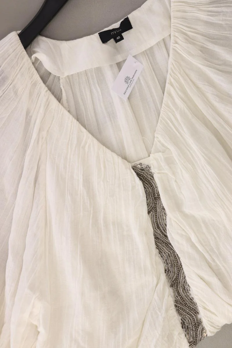 minus Regular Bluse Gr. 40 Weite Ärmel creme aus Baumwolle - Image 4