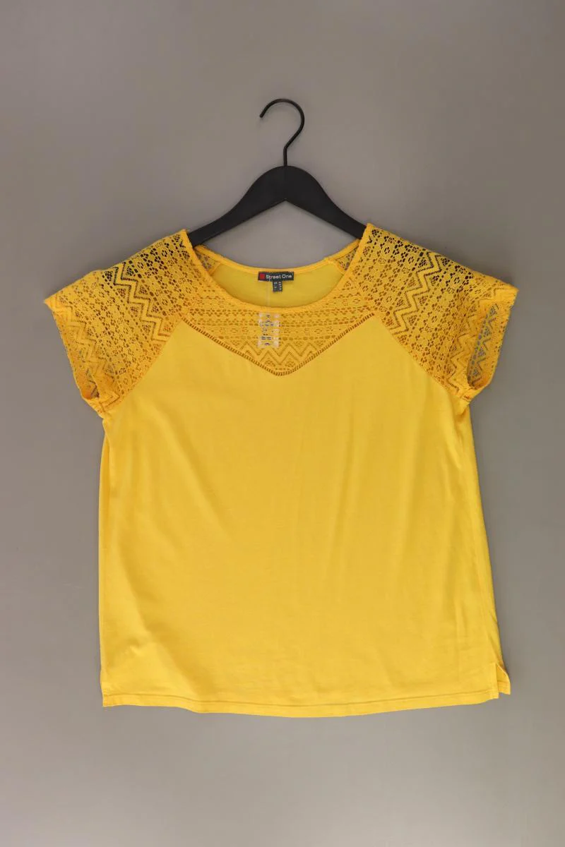 Street One T-Shirt Gr. 36 Kurzarm gelb