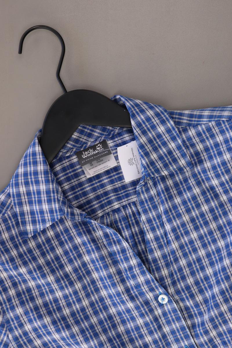 Jack Wolfskin Karobluse Gr. M kariert Kurzarm blau aus Polyester - Image 3
