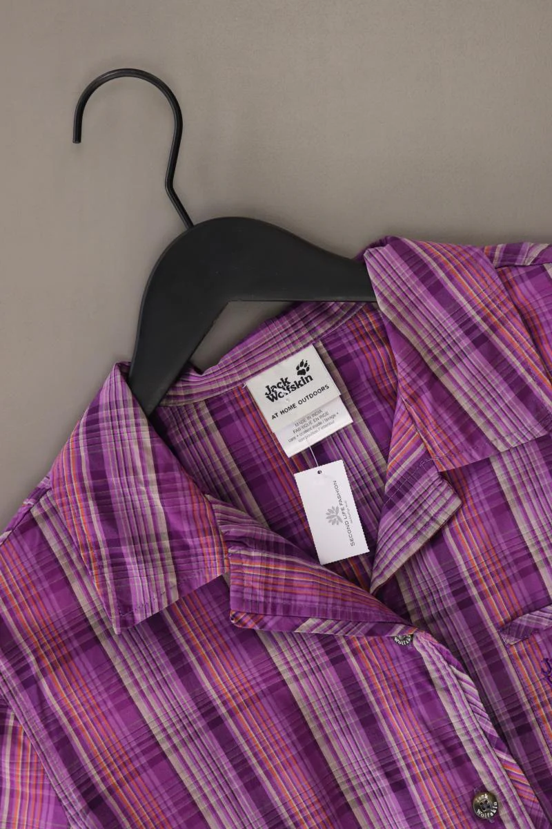 Jack Wolfskin Karobluse Gr. M kariert Kurzarm lila aus Polyester - Image 3