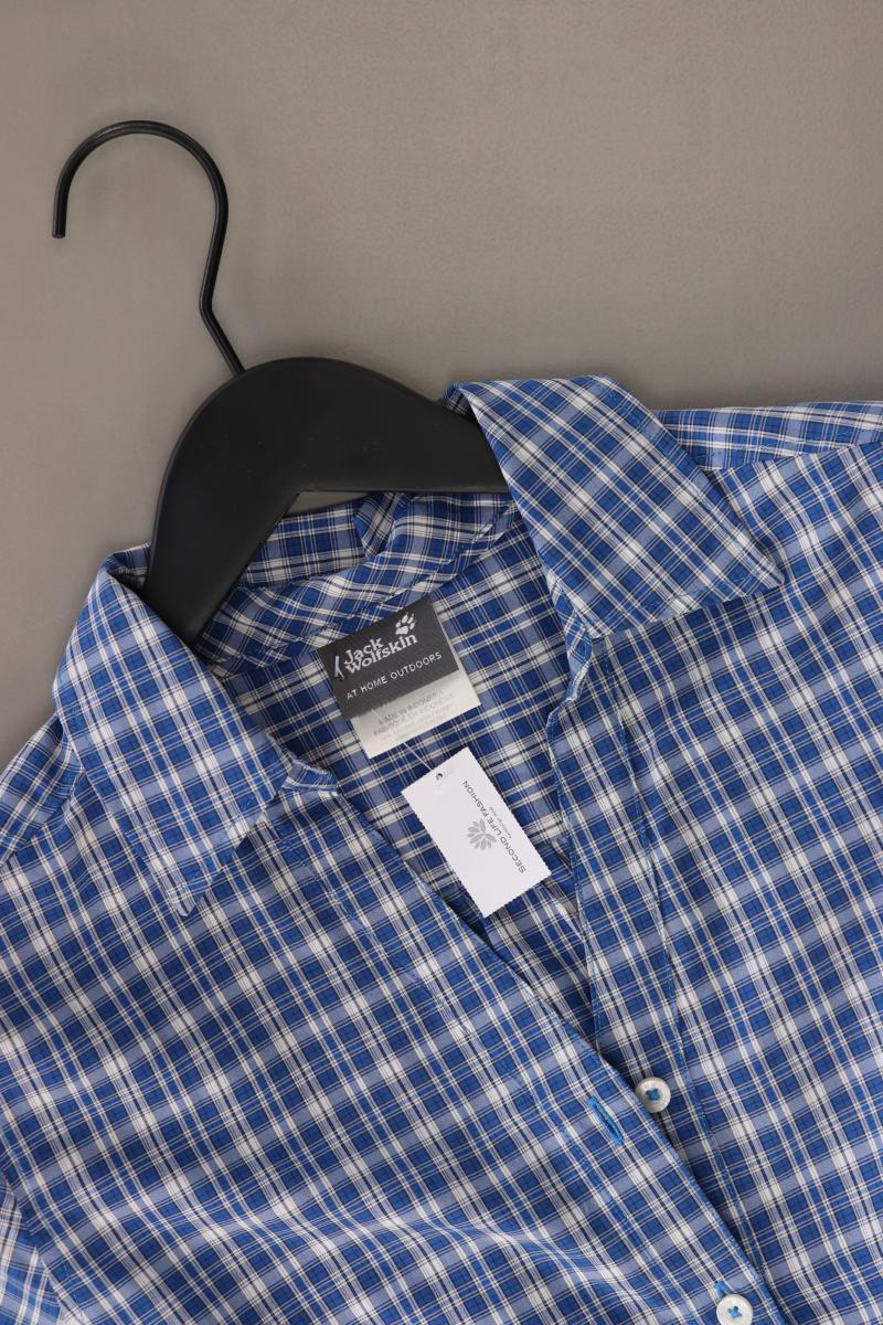 Jack Wolfskin Karobluse Gr. M kariert Kurzarm blau aus Polyester - Image 3
