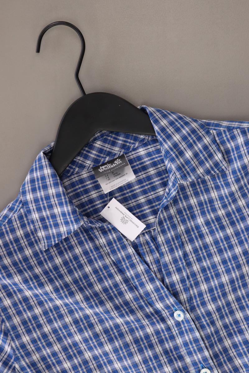 Jack Wolfskin Karobluse Gr. M kariert Kurzarm blau aus Polyester - Image 3