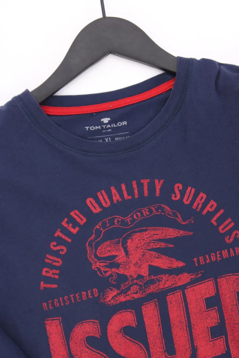 Tom Tailor Printshirt für Herren Gr. XL Kurzarm blau aus Baumwolle - Image 2