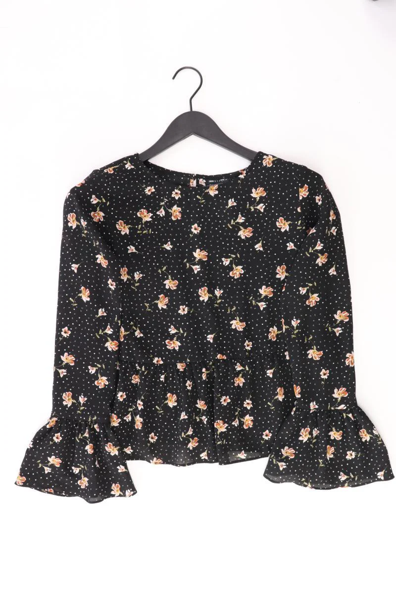 Asos Langarmbluse Gr. 36 mit Blumenmuster schwarz aus Polyester