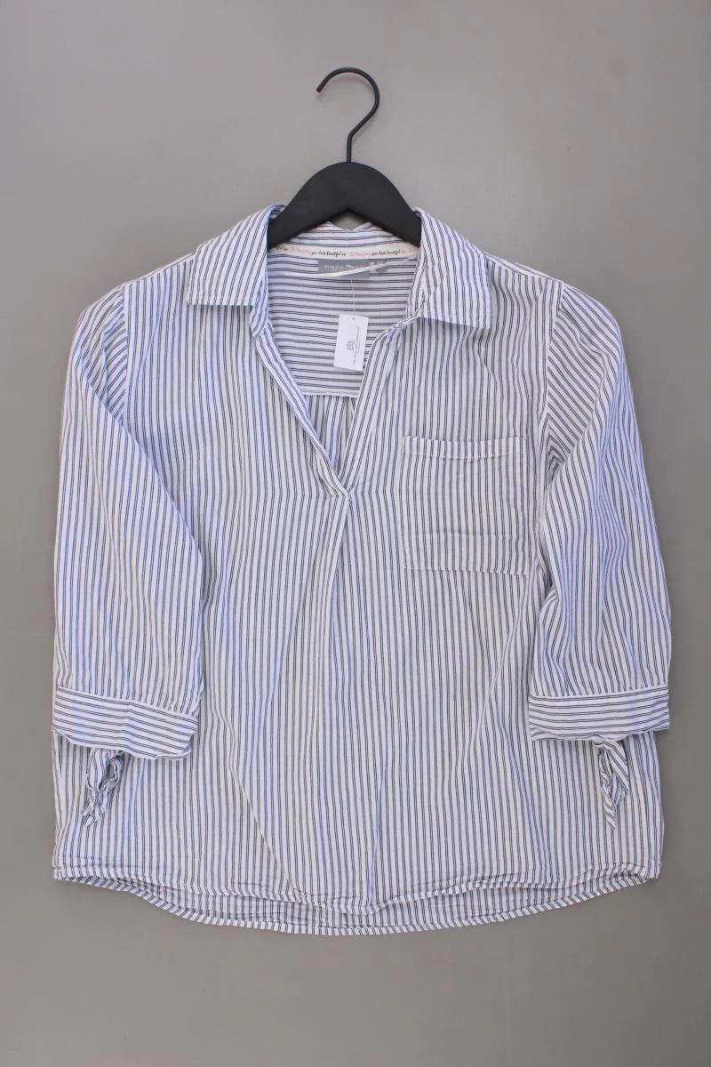 Broadway Regular Bluse Gr. M gestreift 3/4 Ärmel grau aus Baumwolle
