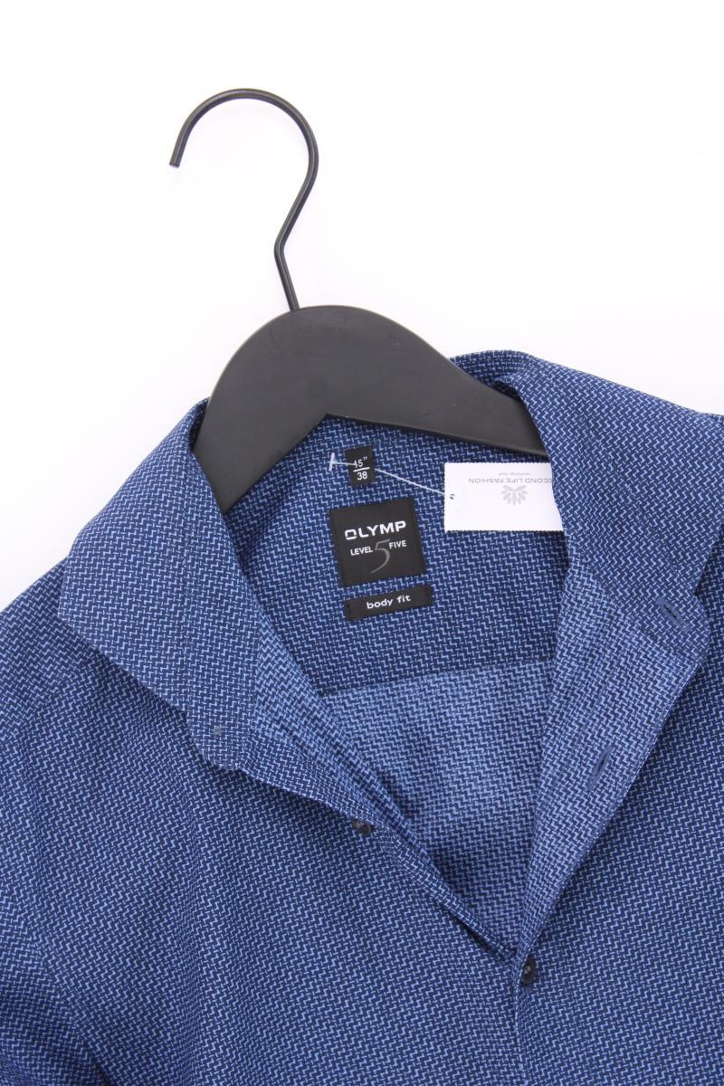 Olymp Langarmhemd für Herren Gr. Hemdgröße 38 blau aus Baumwolle - Image 2