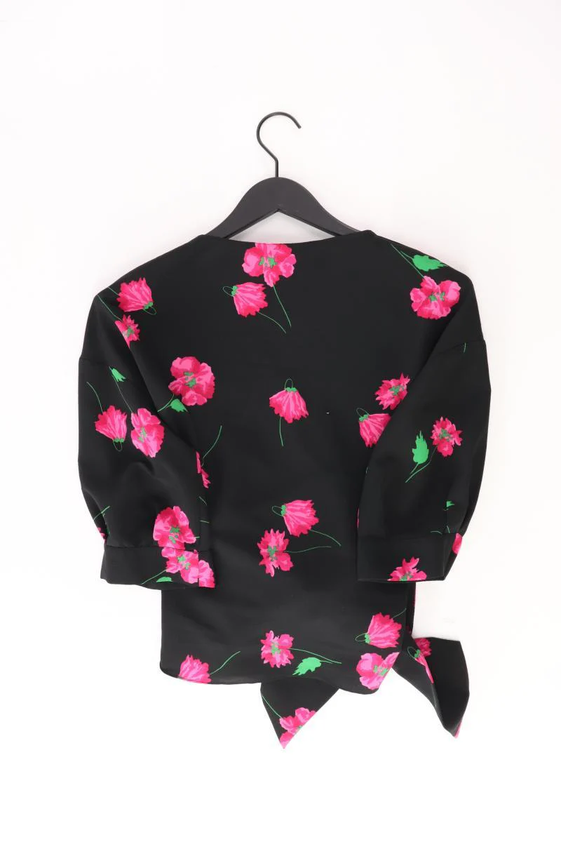 Zara Regular Bluse Gr. S mit Blumenmuster 3/4 Ärmel schwarz aus Polyester - Image 2