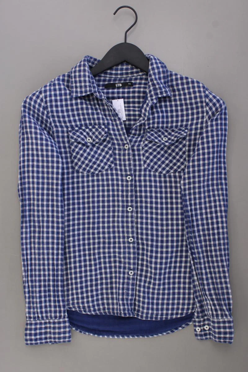 LTB Karobluse Gr. XS kariert Langarm blau
