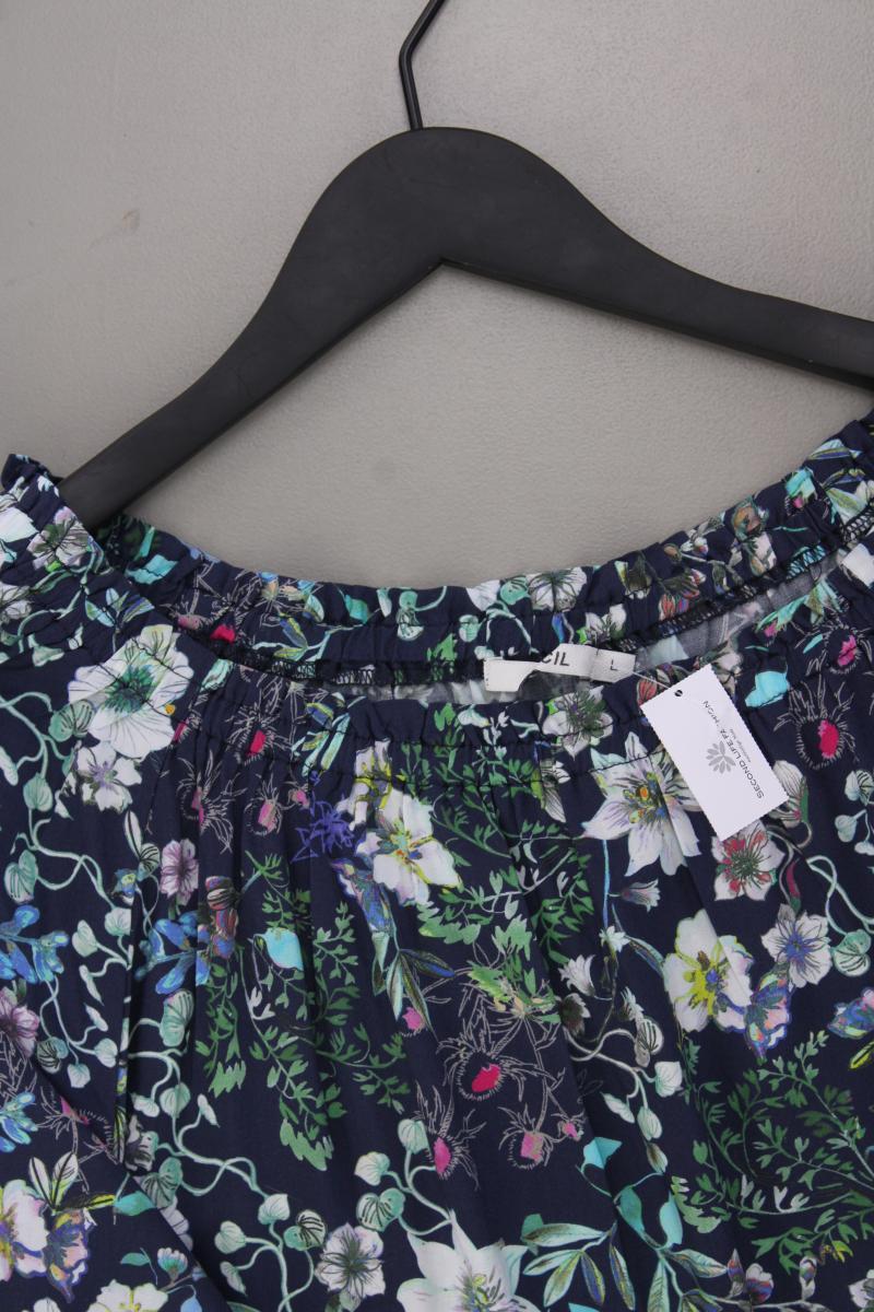 Cecil Classic Bluse Gr. L mit Blumenmuster 3/4 Ärmel mit Carmen-Ausschnitt blau - Image 2