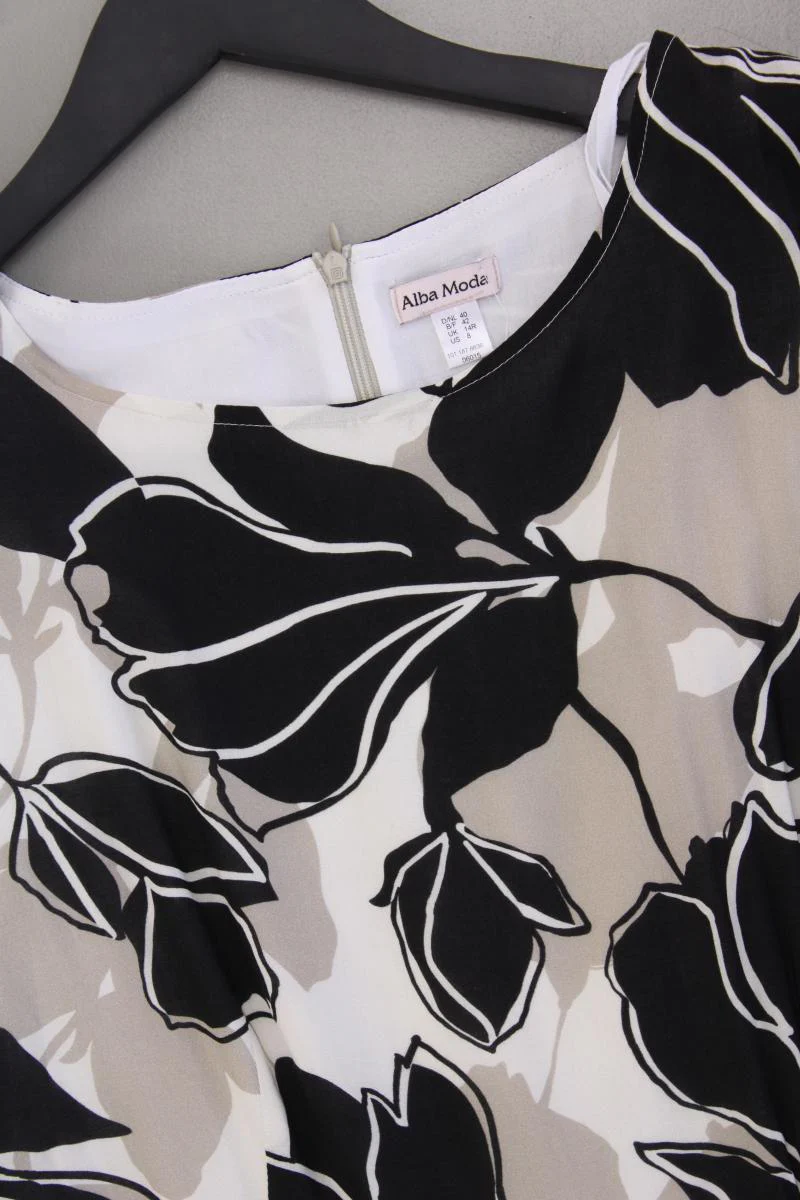Alba Moda Kurzarmkleid Gr. 40 mit Blumenmuster grau aus Viskose - Image 2