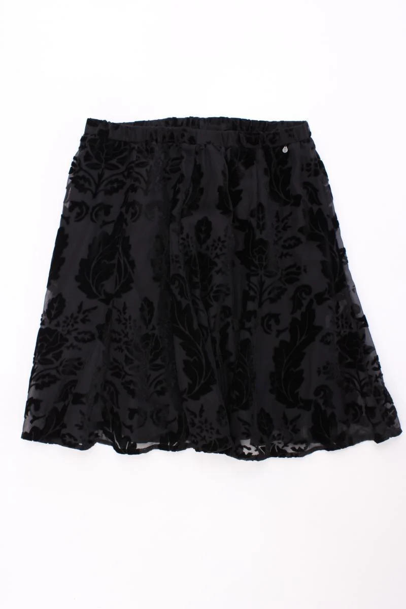 Nile Collection Rock Gr. XS mit Blumenmuster schwarz aus Viskose