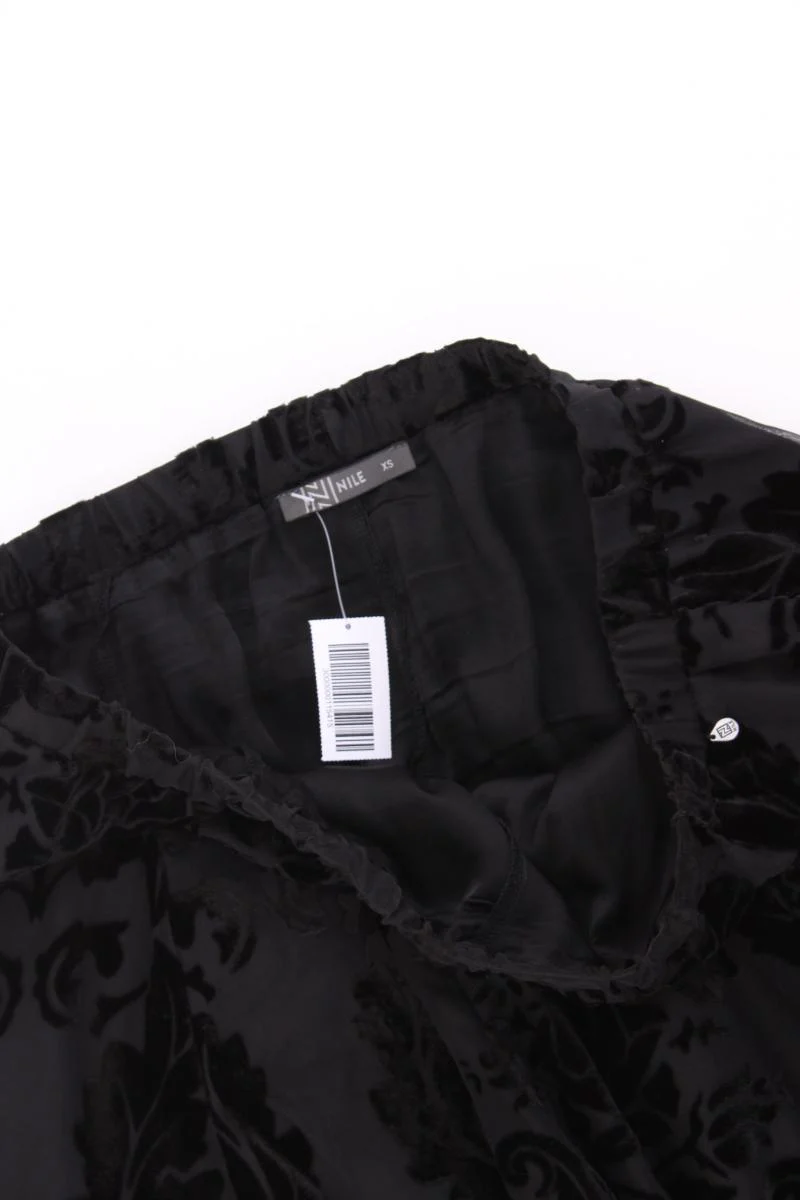 Nile Collection Rock Gr. XS mit Blumenmuster schwarz aus Viskose - Image 2