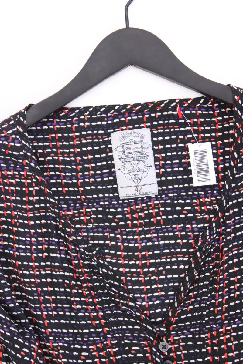 QS by s.Oliver Classic Bluse Gr. 42 geometrisches Muster 3/4 Ärmel mehrfarbig - Image 2