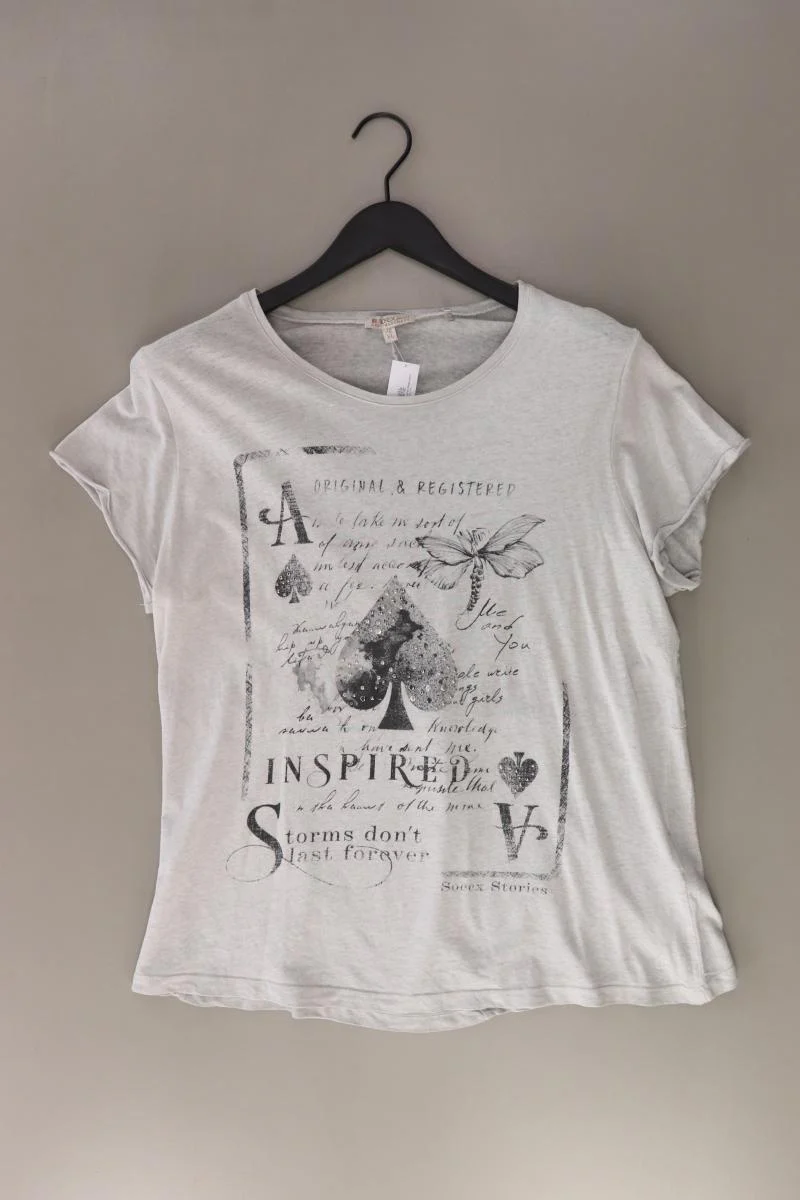 Soccx Printshirt Gr. 42 Kurzarm grau aus Baumwolle