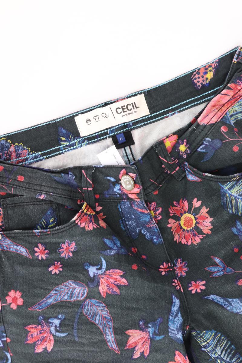 Cecil Five-Pocket-Hose Gr. W27 mit Blumenmuster mehrfarbig aus Baumwolle - Image 3
