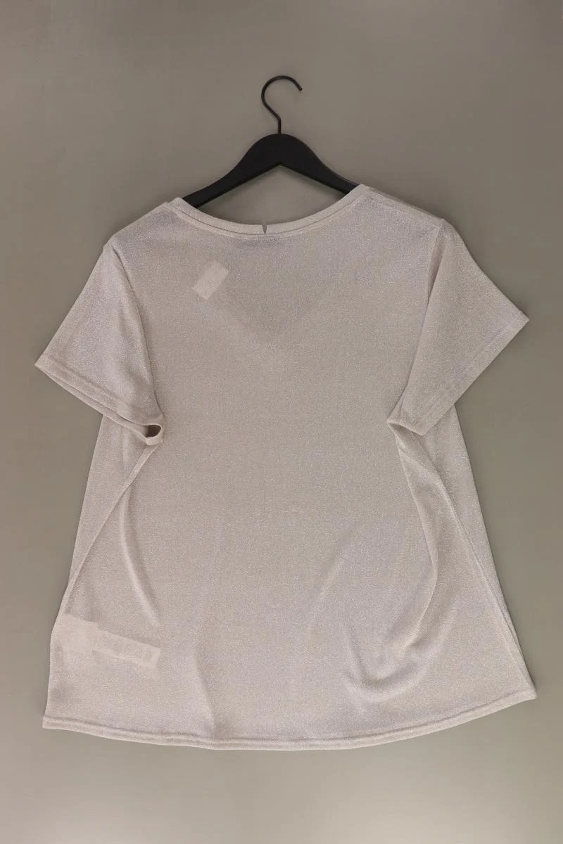 Kiabi Shirt mit V-Ausschnitt Gr. XXL Kurzarm mit Glitzer silber aus Polyamid - Image 2