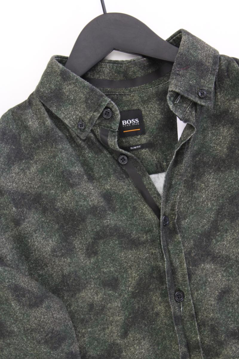 BOSS by Hugo Boss Langarmhemd für Herren Gr. S camouflage olivgrün aus Baumwolle - Image 2