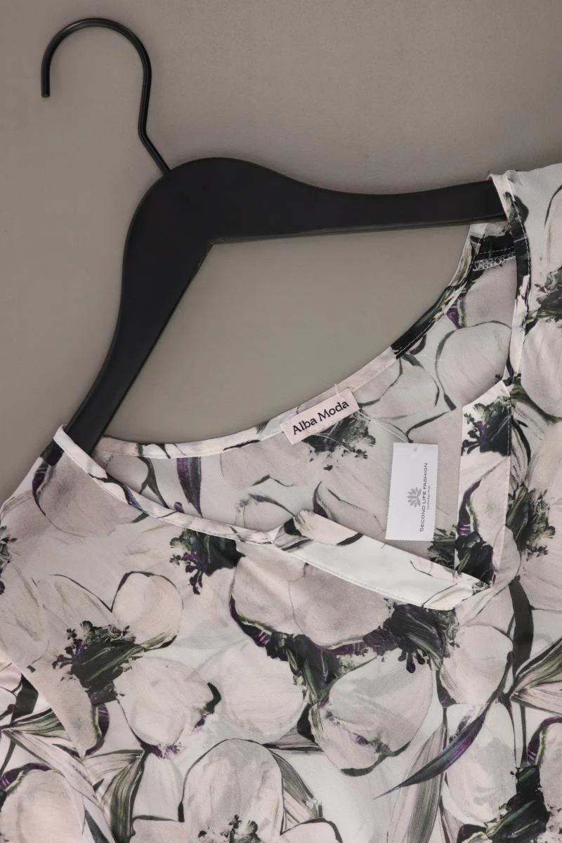 Alba Moda Kurzarmbluse Gr. L mit Blumenmuster grau aus Polyester - Image 3