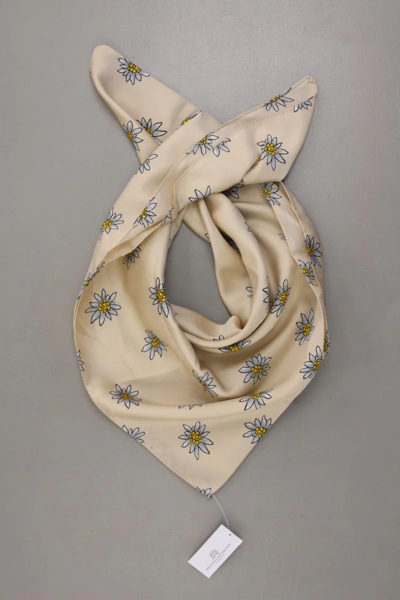 Kleines Tuch mit Edelweiß Muster creme