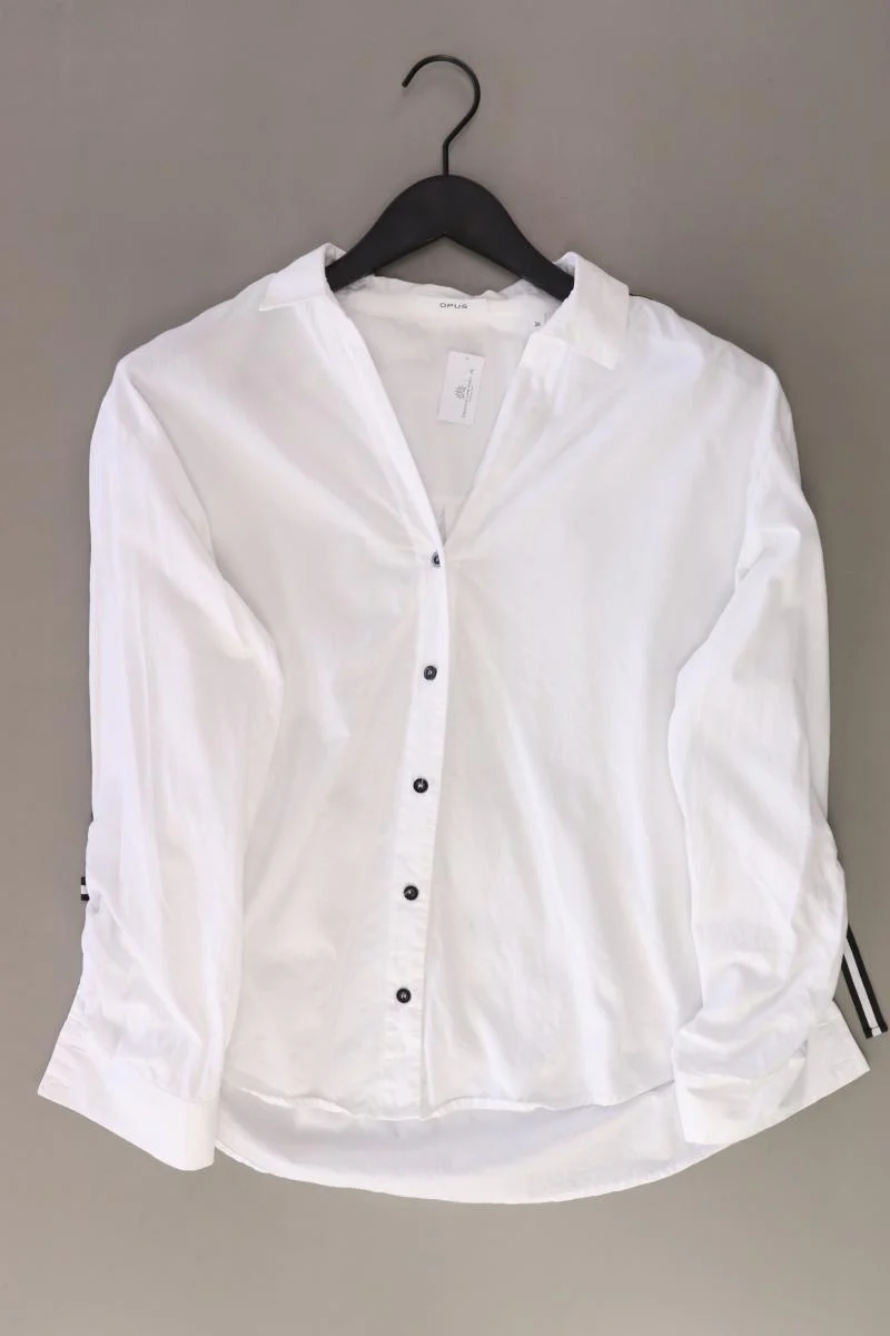 Opus Fuline HS Bluse Gr. 36 Langarm weiß aus Baumwolle