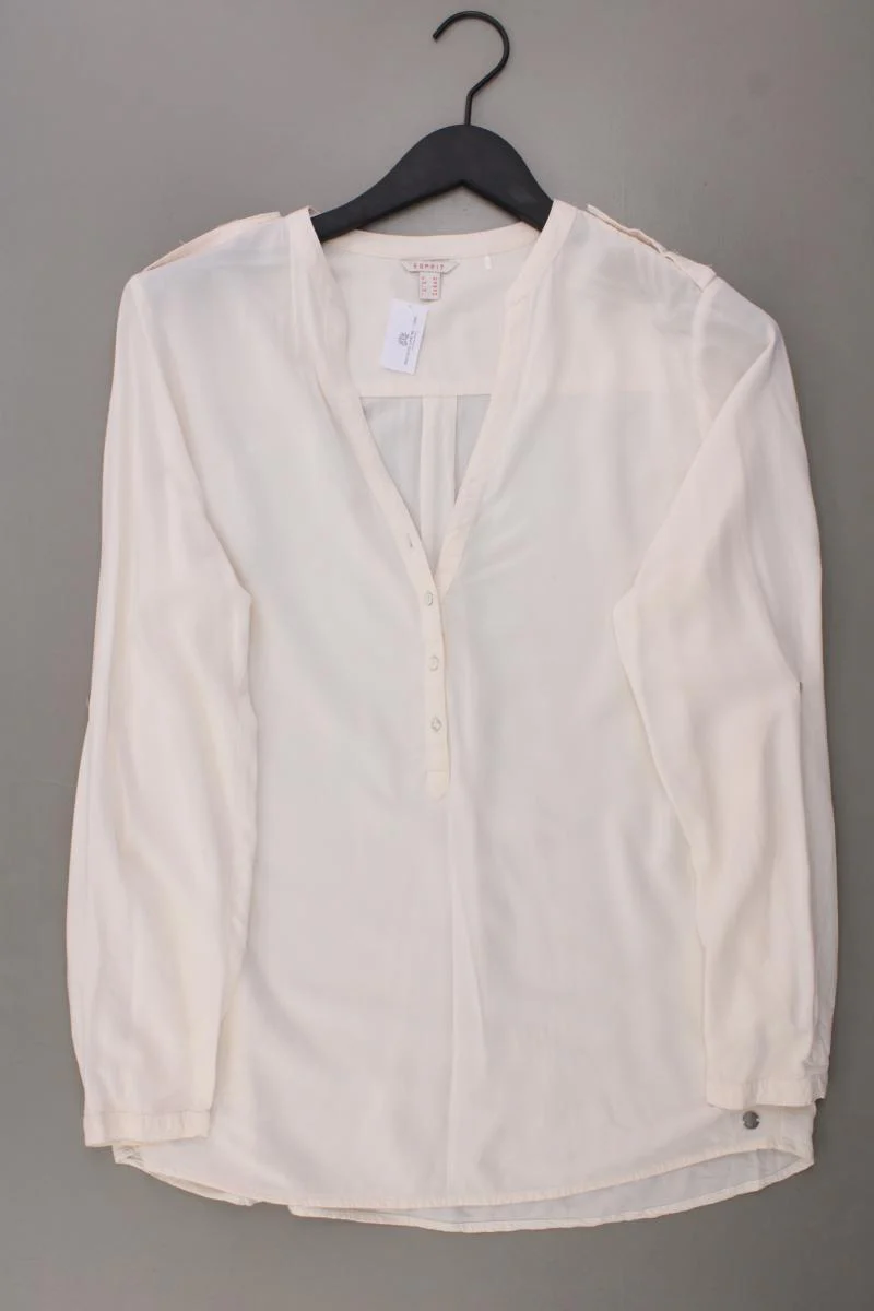 Esprit Langarmbluse Gr. 42 creme aus Viskose
