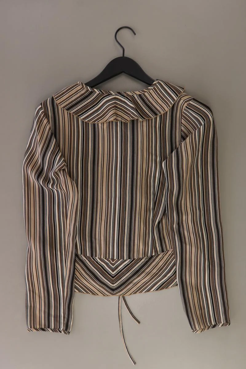 s.Oliver Rüschenbluse Gr. 36 gestreift Langarm Vintage braun aus Polyester - Image 2