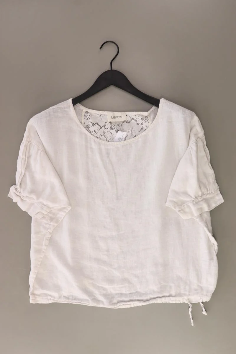 Cartoon Leinenbluse Gr. 36 Kurzarm creme