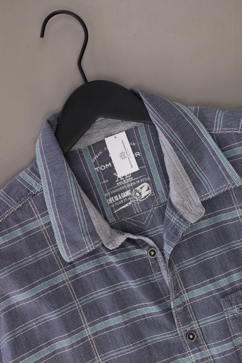 Tom Tailor Karohemd für Herren Gr. XL kariert Kurzarm blau aus Baumwolle - Image 3