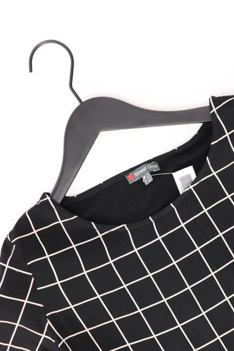 Street One T-Shirt Gr. 38 kariert Kurzarm schwarz aus Viskose - Image 3